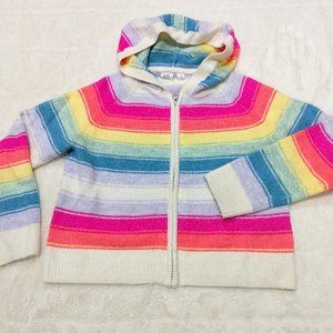 Girls Sz 8/9 Gap Kids Rainbow zip-up sweater